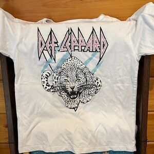 Kids White Graphic Tee - Def Leppard Design